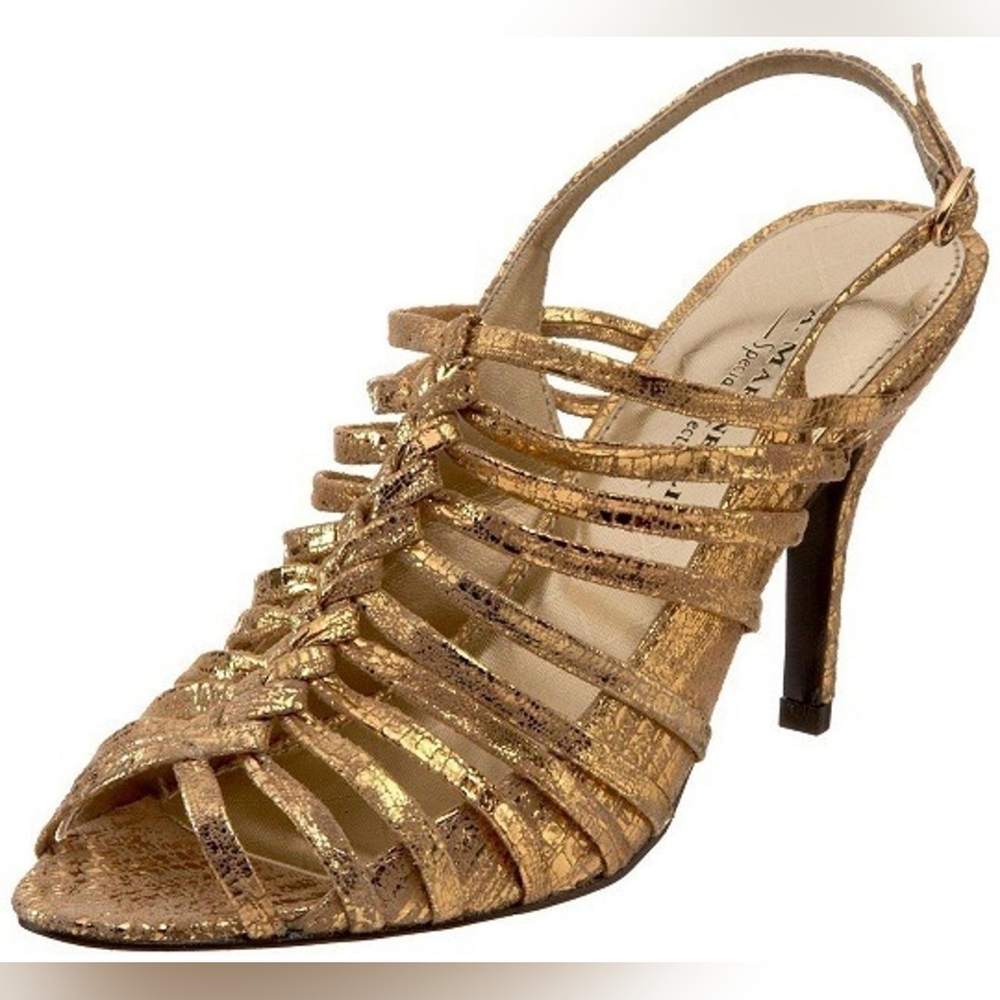 A. Marinelli Women Shoes Slip On Strappy Sandals Gold